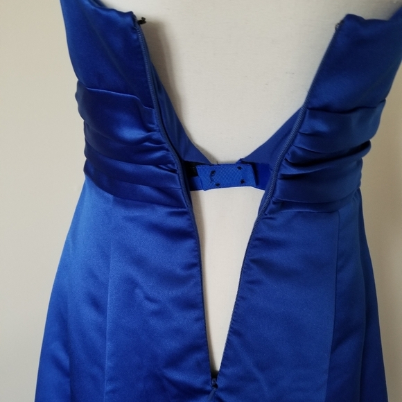 David's Bridal Royal Blue Formal Maxi Dress - Picture 4 of 8